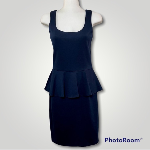 Aqua by Bloomingdales Peplum Dress WO-4135 in the color Ink - NWT, HTF color - Picture 1 of 16